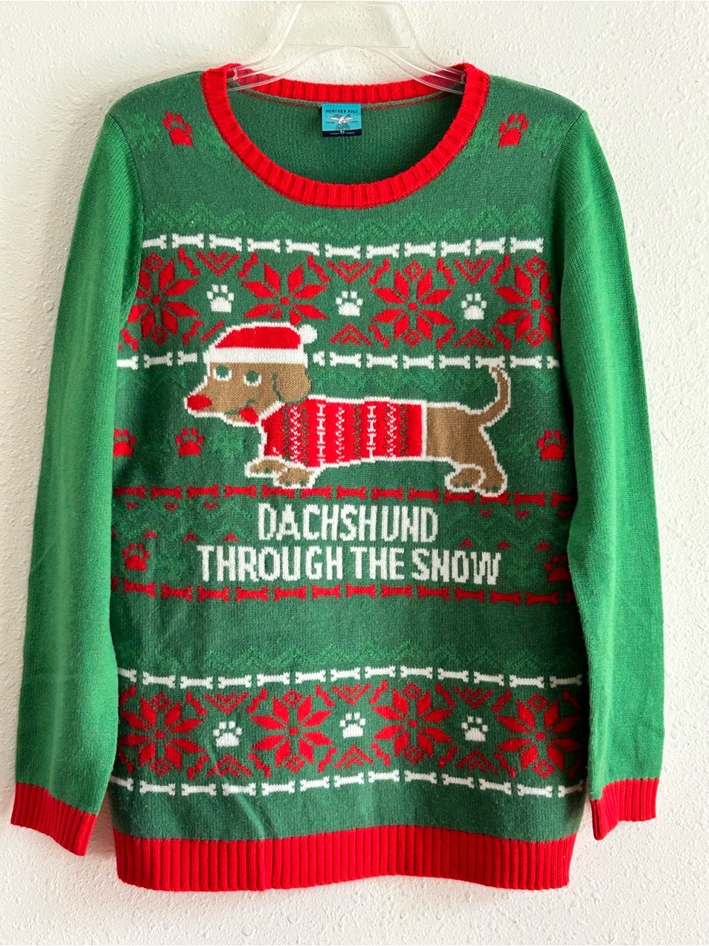 Dachshund Christmas Sweater Pullover Wiener Dog Women's Size XL Holiday